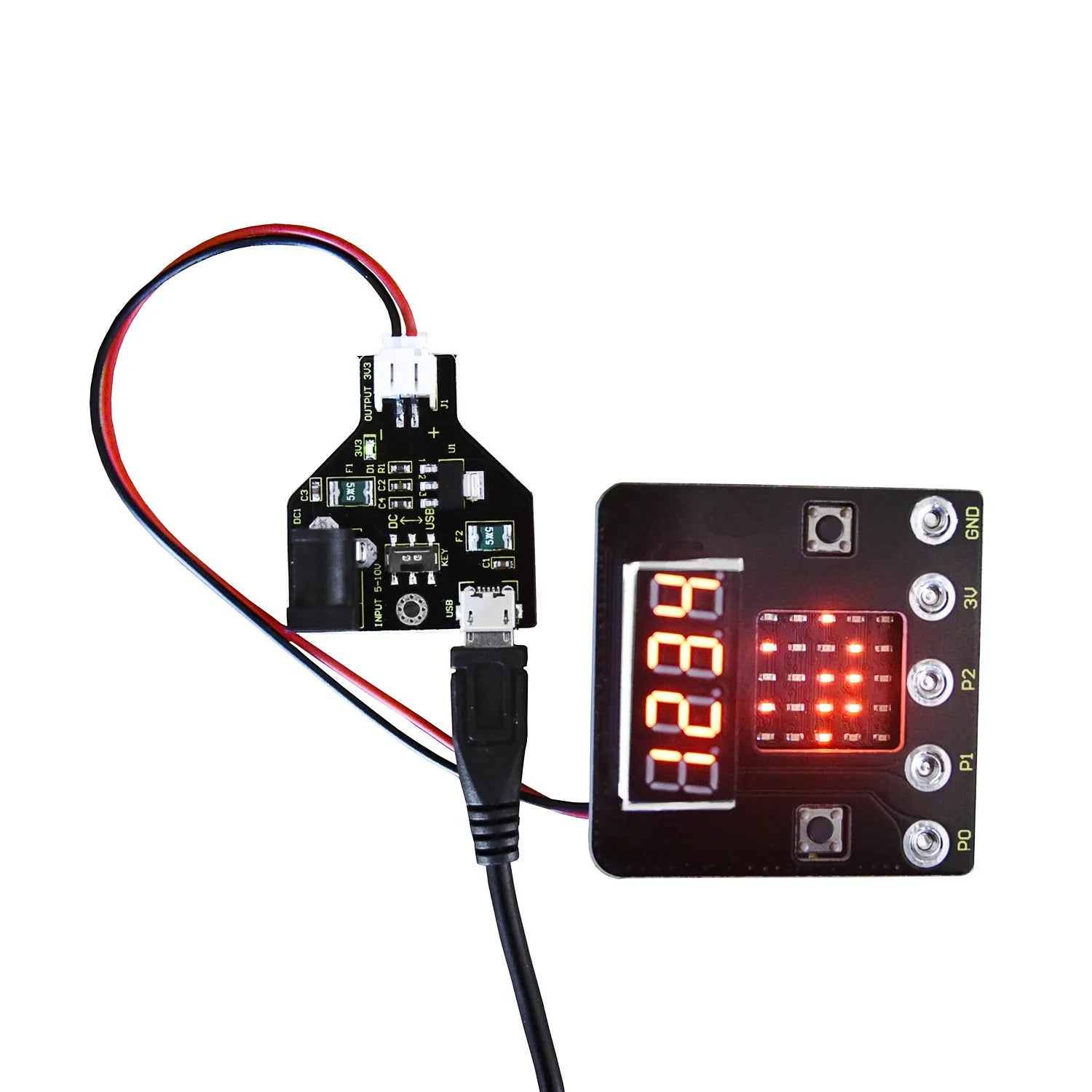 Keyestudio Micro bit 4-Digit Tube Shield(Black and Eco-friendly)