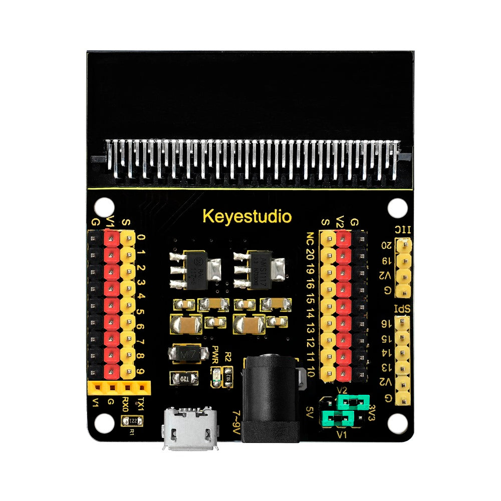 Keyestudio micro bit Sensor Shield V2 (Black and Eco-friendly)