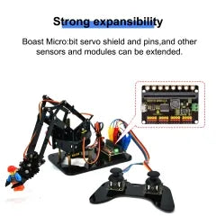 Keyestudio 4DOF Robot Arm Microbit Learning Kit Robot Arm Kit DIY Robot STEM Programming With Microbit Board