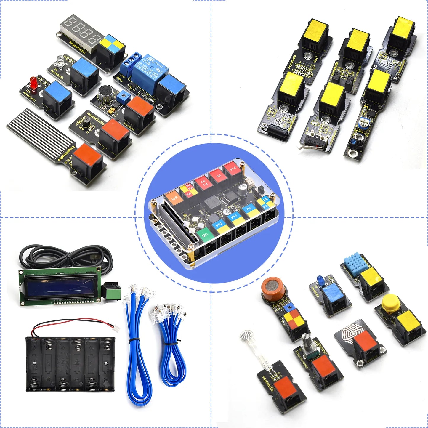 Keyestudio EASY PLUG Microbit V2 Super Starter Kit Makecode Programming Electronic Kit Without Microbit Board