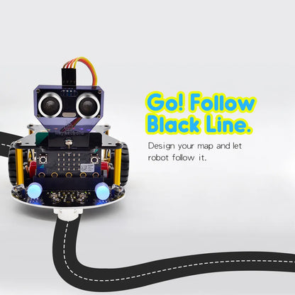 Keyestudio Microbit Robot Mini Smart Robot Car STEM Robot Kit V2.0 Without Microbit Main Board