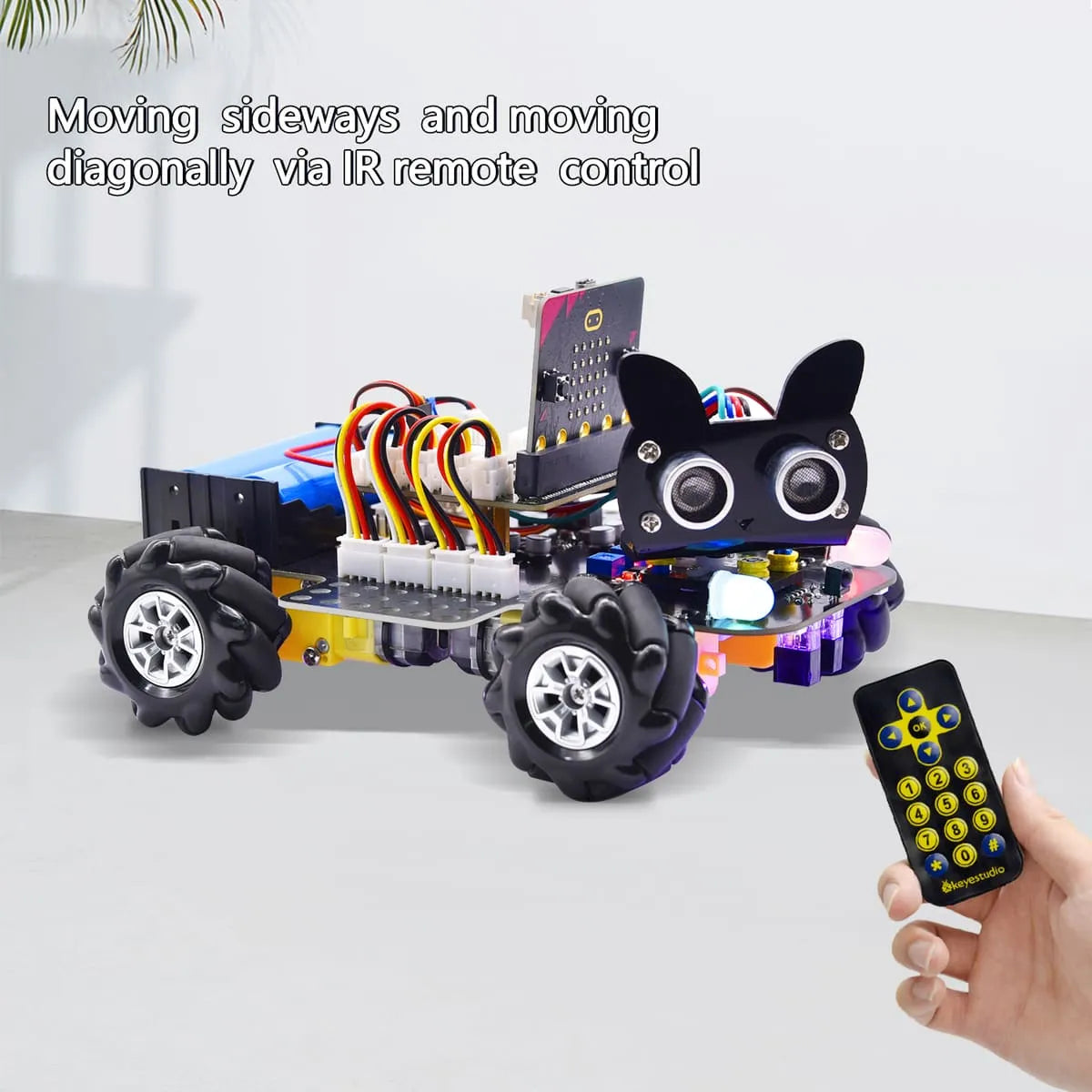 Keyestudio Micro Bit V2 4WD Mecanum Wheel Robot Car Kit STEM Toys Makecode &Python Programming Without Microbit Board