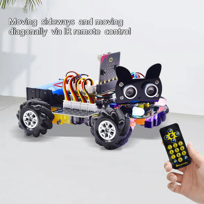 Keyestudio Micro Bit V2 4WD Mecanum Wheel Robot Car Kit STEM Toys Makecode &Python Programming Without Microbit Board