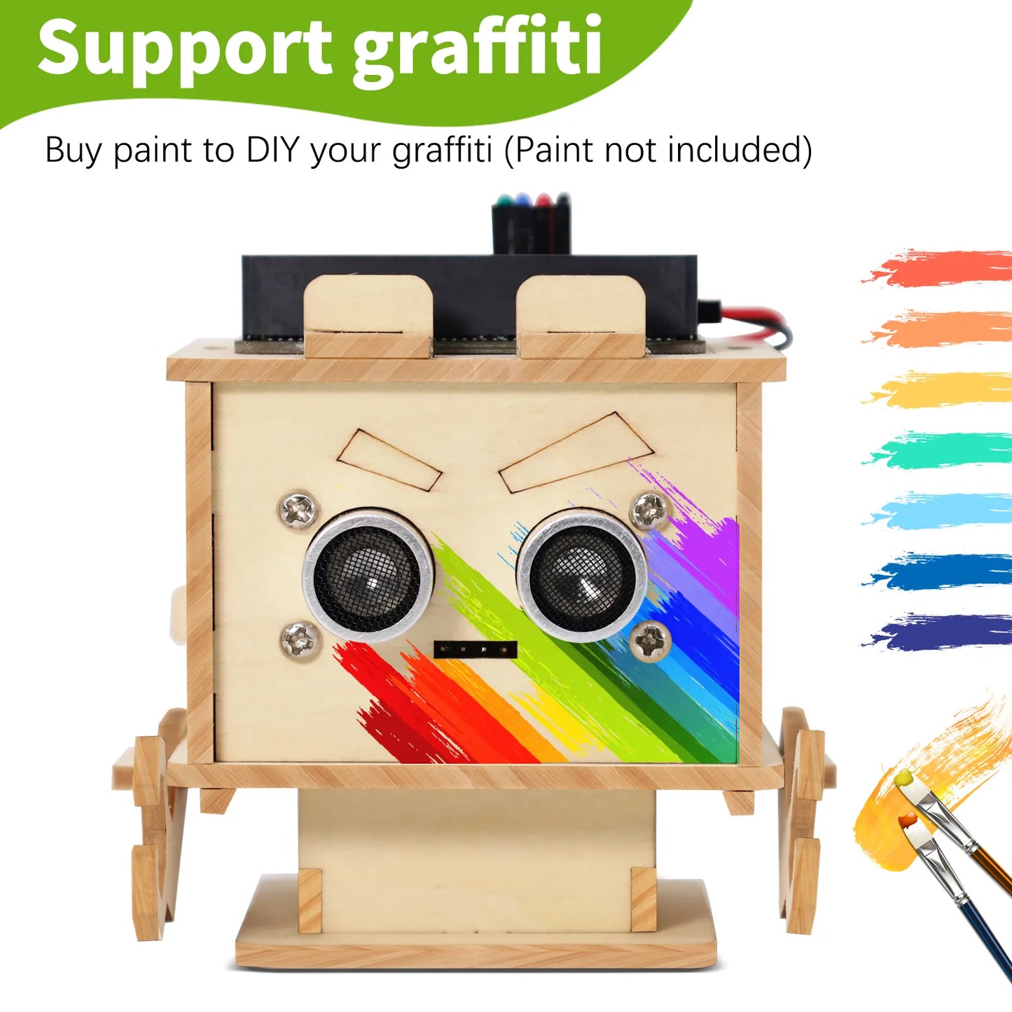 Keyestudio Microbit V2.0 DIY Distance Detection Robot Kit STEM Programming Electronic Starter Kit
