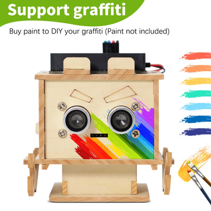 Keyestudio Microbit V2.0 DIY Distance Detection Robot Kit STEM Programming Electronic Starter Kit