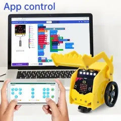 Keyestudio Micro Bit V2 Desk Bit Small Robot Smart Car for Microbit STEM Programming Car Kit(Without Microbit board)