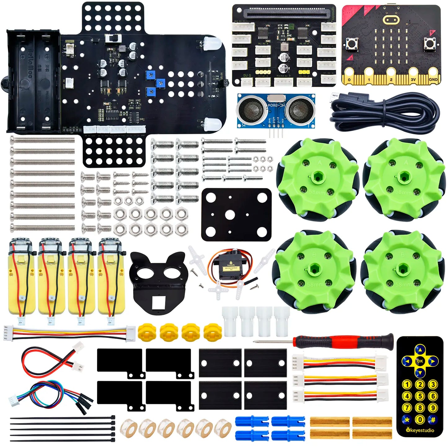Keyestudio Micro bit 4WD Mecanum Robot Car V2.0 DIY Smart Kit With Microbit Board