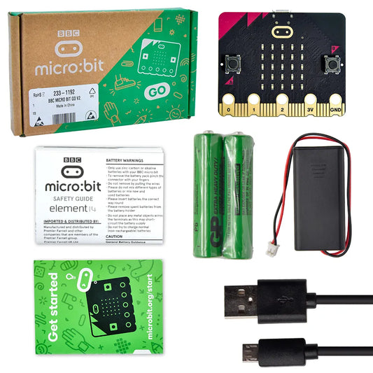 Original Microbit Go Kit Main Board+USB Cable+Battery Holder With Batteries Learning Diy Electronic Kit