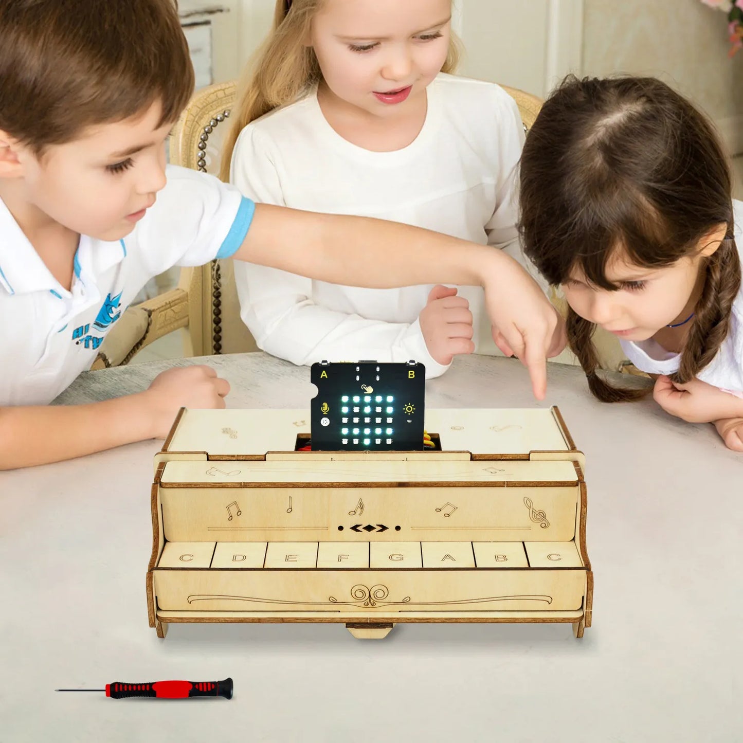 Keyestudio STEM Programming DIY Button Piano Learning Kit For Microbit Starter Kit Support Makcode/KidsBlock With Microbit Board