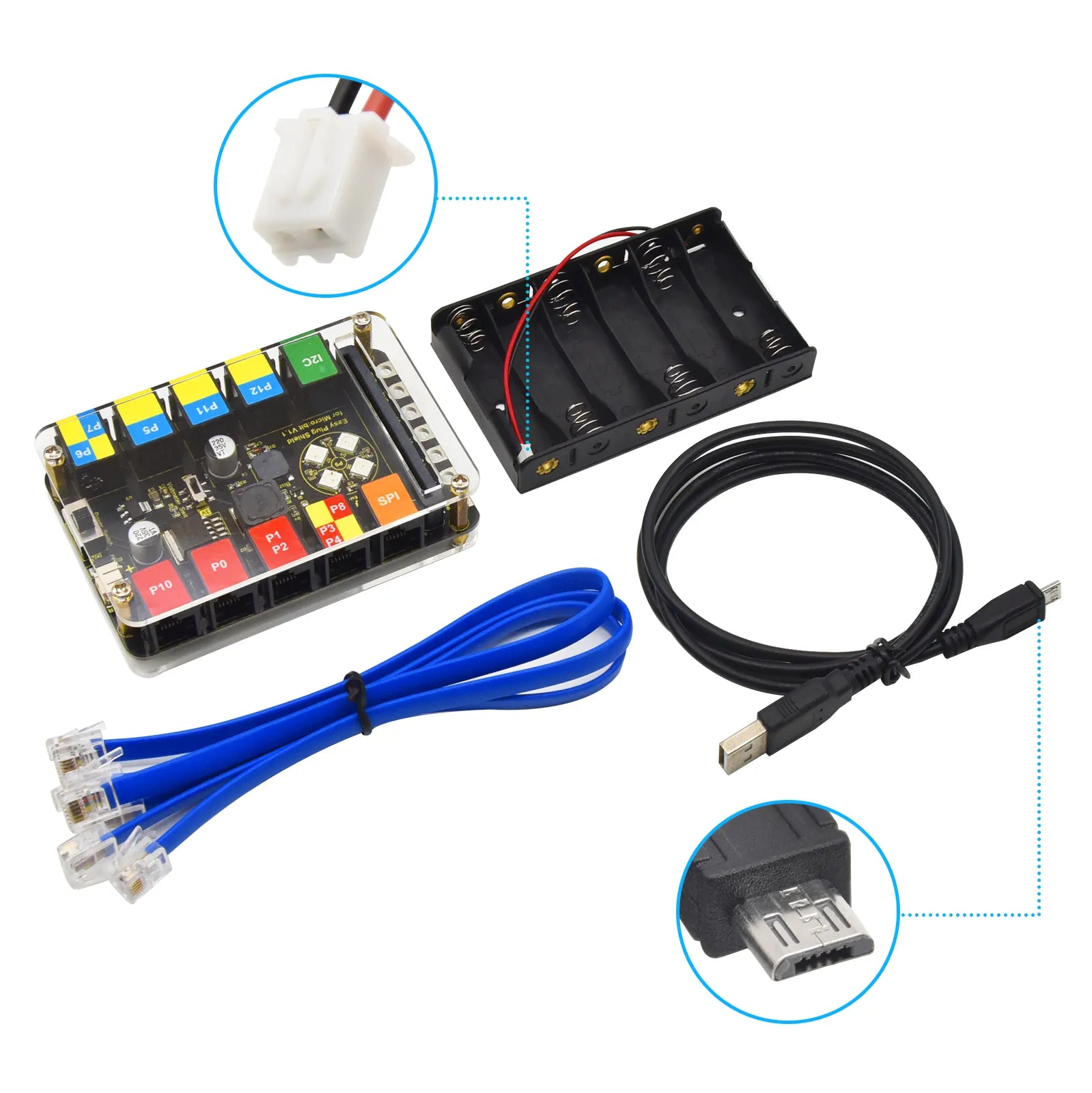 Keyestudio EASY PLUG Microbit V2 Super Starter Kit Makecode Programming Electronic Kit Without Microbit Board