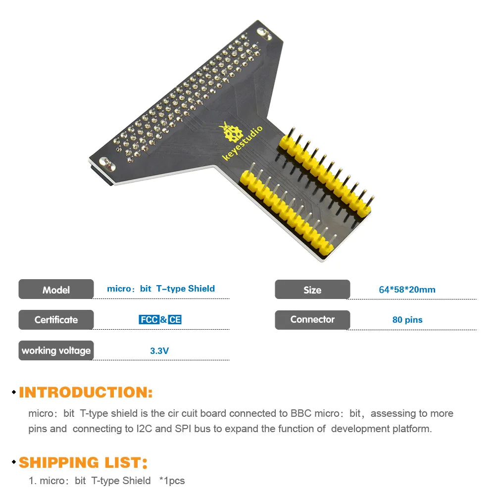 Keyestudio Micro bit T-type Shield Adapter for BBC Micro Bit