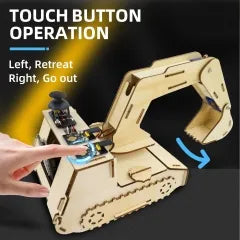 Keyestudio STEM Programming DIY Excavator Learning Kit With Microbit Board Wooden Electronic Component Kit For Microbit