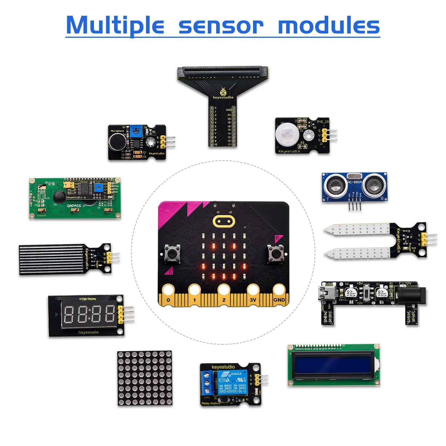 Keyestudio Micro bit Basic Sensor Module Starter Kit With Microbit Board