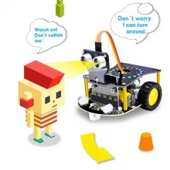 Keyestudio Microbit Robot Mini Smart Robot Car STEM Robot Kit V2.0 Without Microbit Main Board