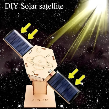 DIY Solar Satellite Model - 3D Wooden Puzzle