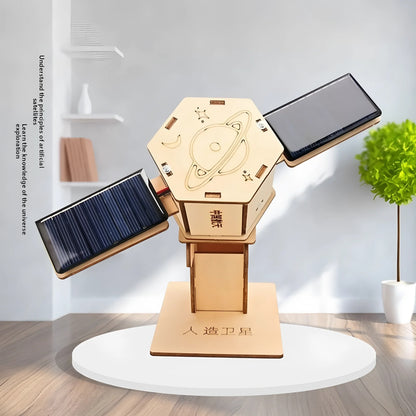 DIY Solar Satellite Model - 3D Wooden Puzzle