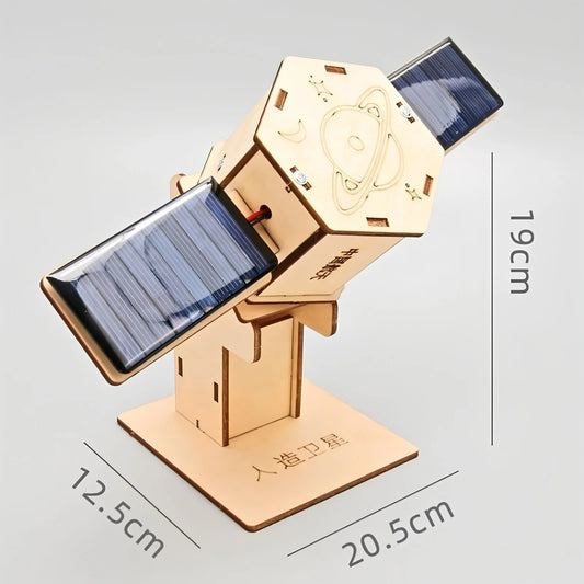 Modelo Satélite Solar DIY - Puzzle 3D em Madeira