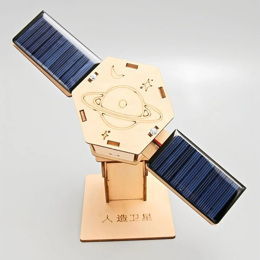 Modelo Satélite Solar DIY - Puzzle 3D em Madeira