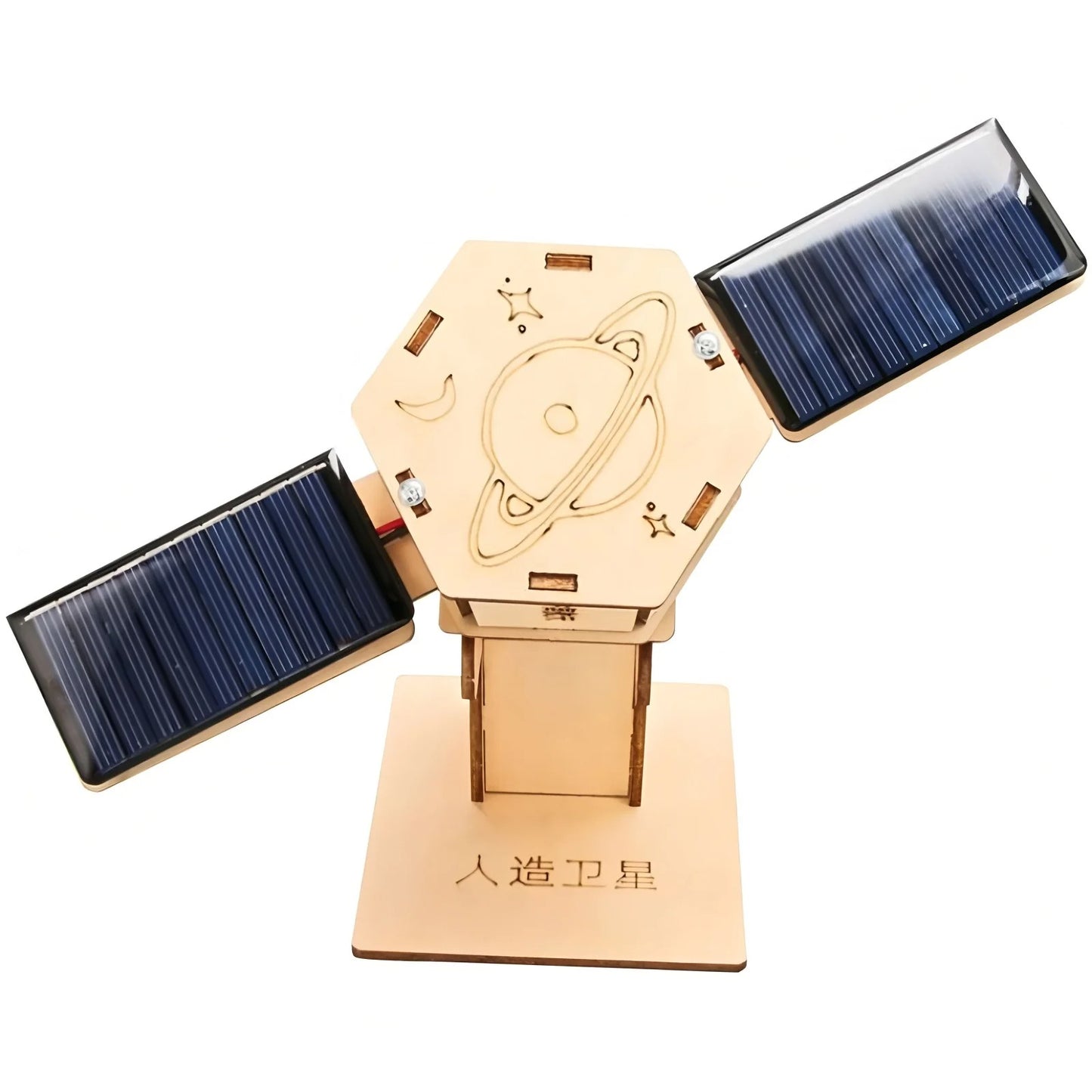 DIY Solar Satellite Model - 3D Wooden Puzzle