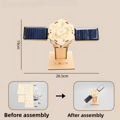 DIY Solar Satellite Model - 3D Wooden Puzzle