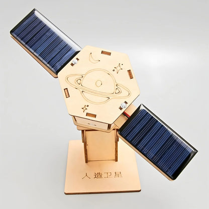 DIY Solar Satellite Model - 3D Wooden Puzzle